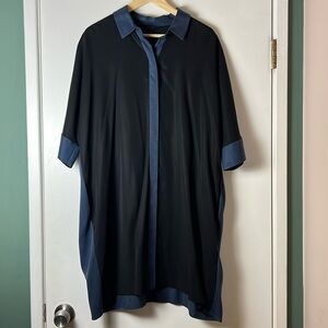 COS Black and Blue Dolman Sleeve Dress